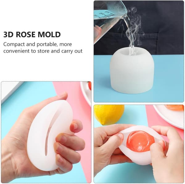 2 stk. Non-Stick Rose Silikone Isforme Køkkenudstyr Kompakte Bageforme