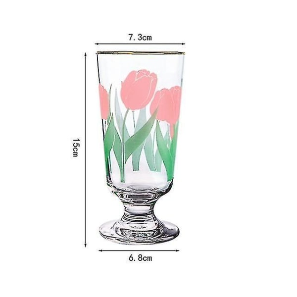 280ml Liten Daisy Goblet Glas Vintage Tulpaner Vinglas