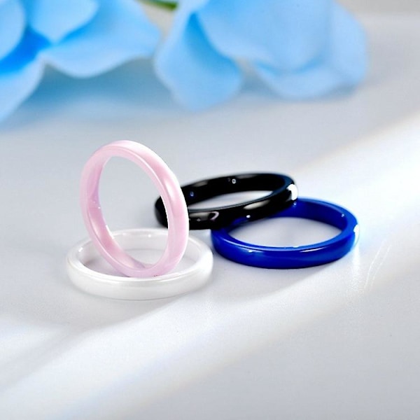 4 st Simpla Nisch 3mm Keramiska Båge Släta Ringar Parring Simpla Damers Föreningssvansring 8 size