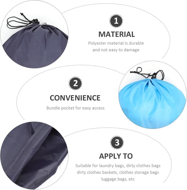 2-pack tvättpåsar i polyester, reseförvaringspåsar, lätta, riv- och slitstarka för hemförvaring