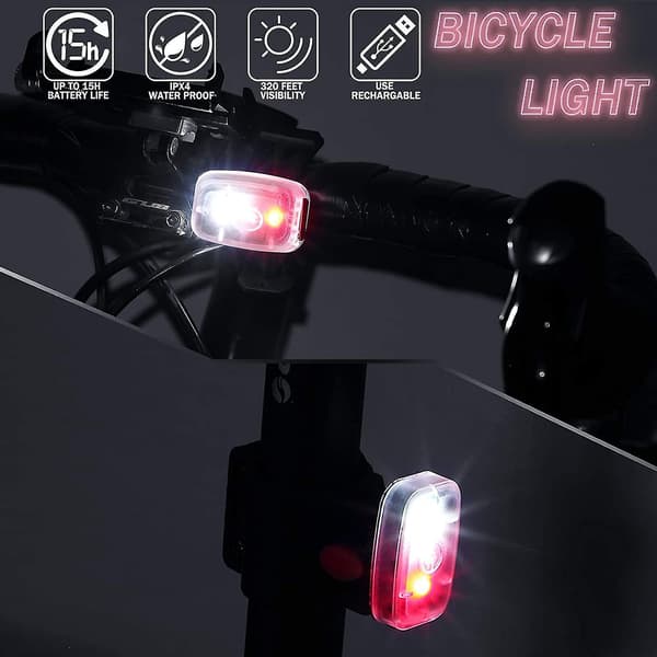 Sikker LED-lys USB-oppladbar løpelys Klips på Blitslys med 5 lysmoduser