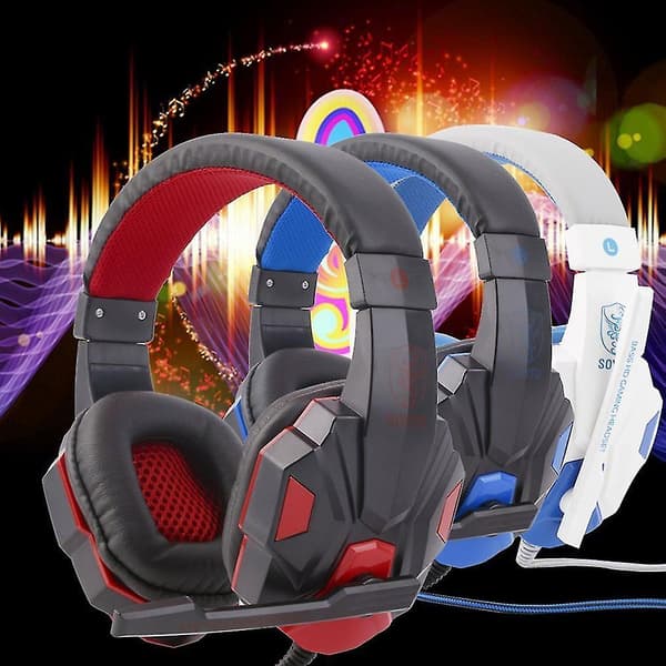 3.5mm Surround Stereo Gaming Headset Hodebånds-Mikrofon PC
