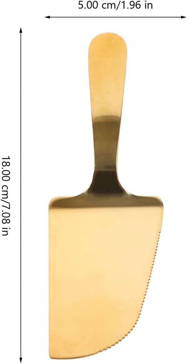 Tannet Pizzakakespade i Rustfritt Stål 11.8x3.9x0.8tommer Stilig Solid Gjenbrukbart Bakeverktøy
