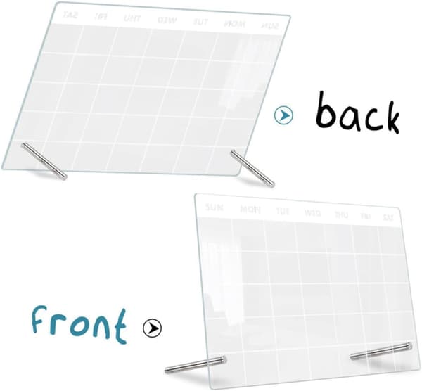 Akrylmemotavla 9 delar med 2 häftstift och 6 whiteboardpennor