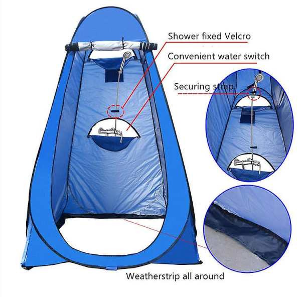 Enkel Pop Up Dusch Tält Toalett Omklädningskabin Camping Utomhus Skydd Inomhus Utomhus Omklädningsrum Bärbar (blå)