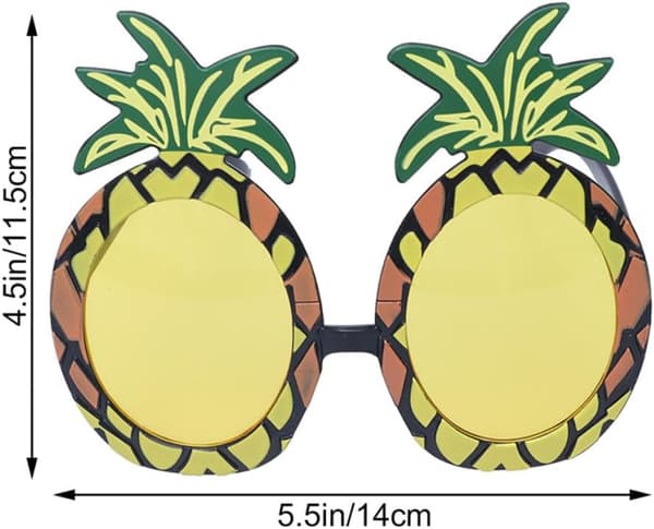 5 stk Hawaii Ananas Festbriller Sett Rød Krans Hodeplagg og Armbånd