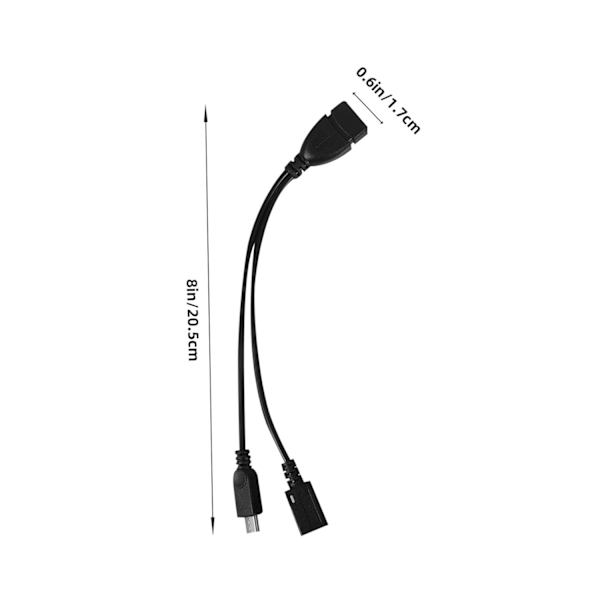 Micro USB til USB-A OTG Adapter Dobbelt Port Sort Kompatibel Mobiler Tablets Let at Bære