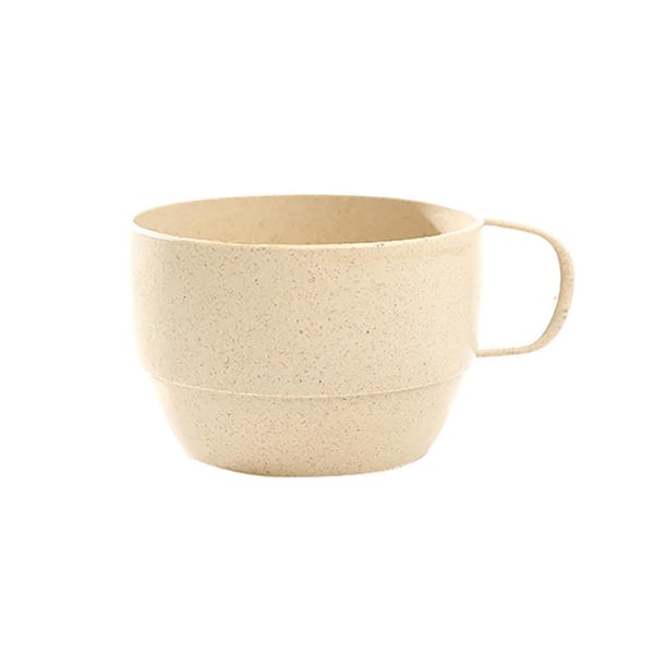 Juomalasi, ympäristöystävällinen, helppo puhdistaa, muovinen teekuppi maidolle, 1 kpl, beige