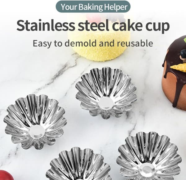 20 st non-stick muffinsformar i rostfritt stål, multifunktionella bakformar för pudding