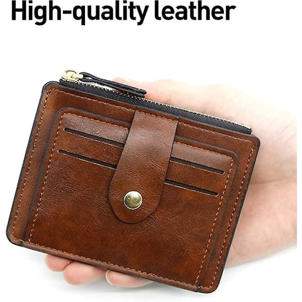 Smal plånbok för män, äkta läder Unisex Slim case Hållare Debetgåva