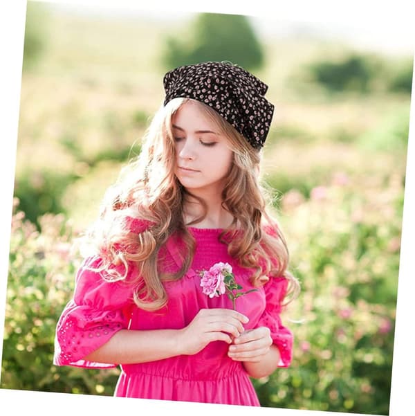6 stk. blomstrede tørklæder til kvinder, elastiske bandana-hårbånd i små og store blomstermønstre