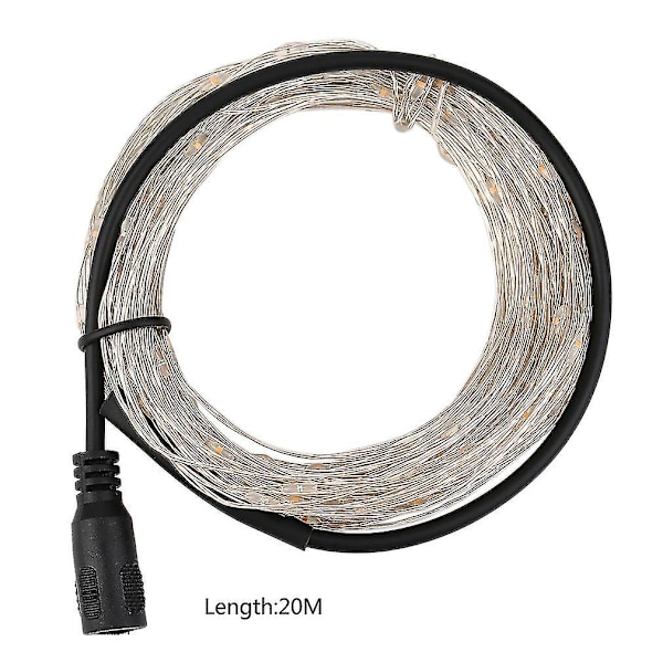 20m 200LED Sølvtrådstreng Lysstreng Udendørs DC12V