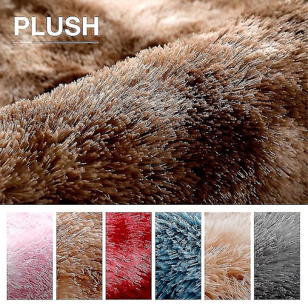 Myk Område Teppe Fluffy Rund Teppe Shaggy Sirkulært Teppe For Soverom Stue Hjem Decor