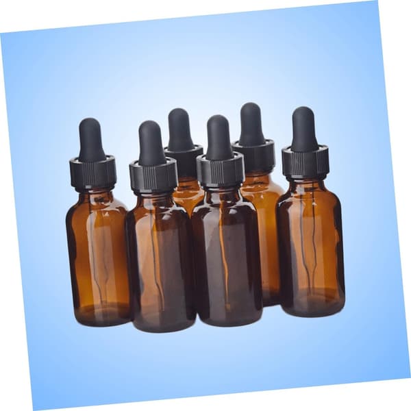 Tomma påfyllningsbara eteriska oljeflaskor med pipett 5 st 30 ml bärnstensfärgade glasflaskor