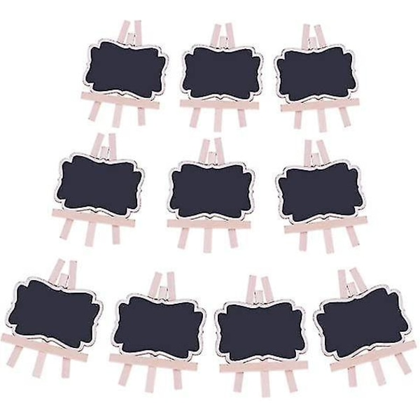 10st Mini svarta tavlor skyltar staffliställ för bröllop