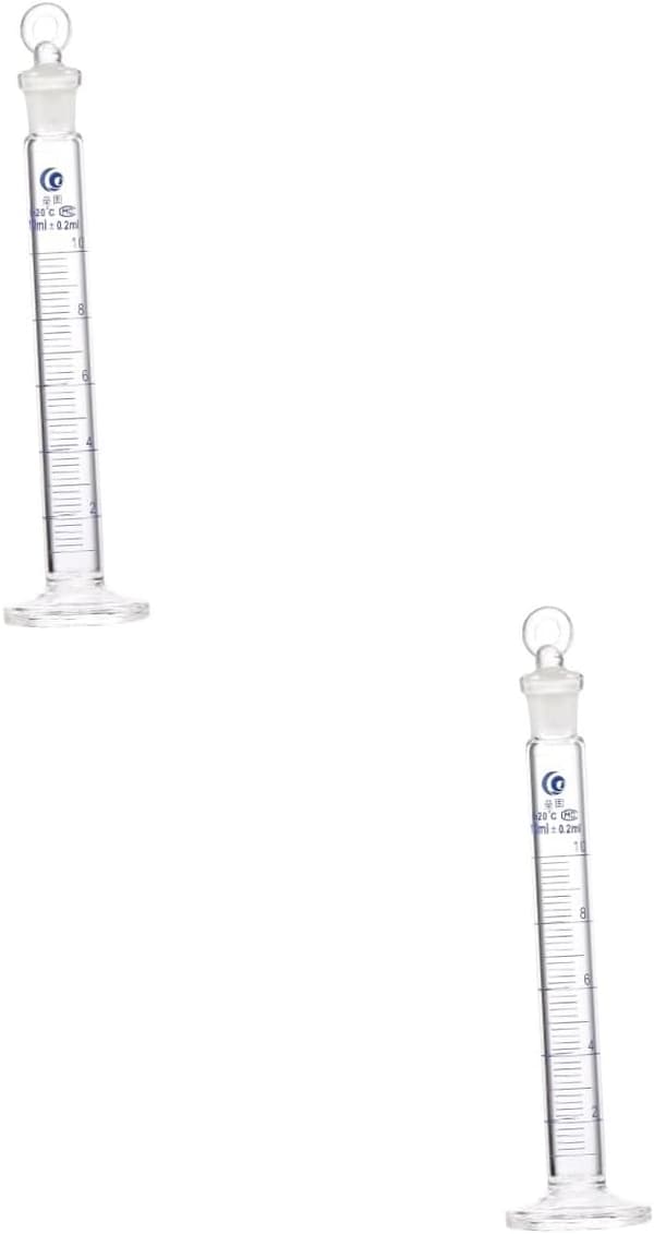 2st Förtjockad Mätcylinder i Glas för Laboratorie Graderad Cylinderpropp