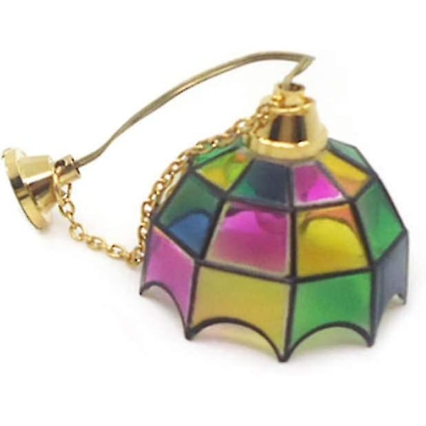 Miniatyr Dukkehustavlelampe med LED-lys, Dekorativ Taklampe, Dukkehustilbehør