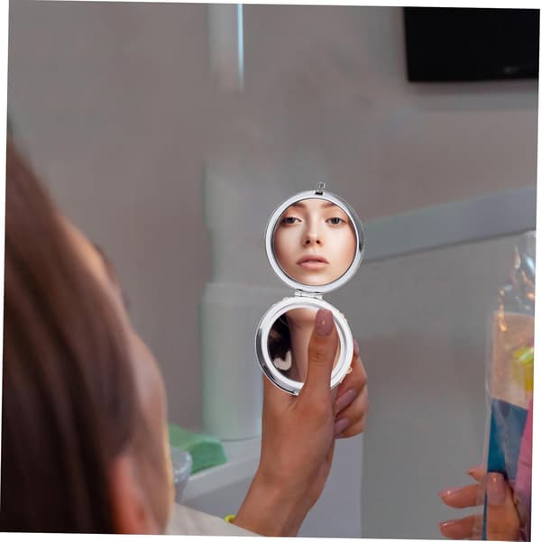 High-Definition Glas Mini Spejl Sammenfoldeligt Tusindfryd Blomster Makeupspejl til Rejser Daglig Brug