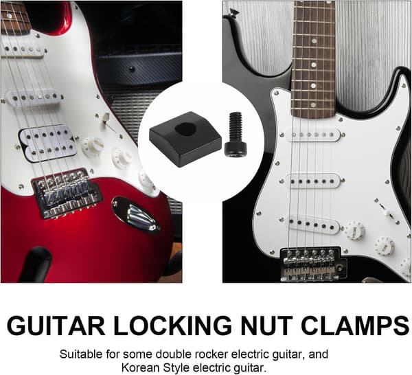 2 sett gitar låsemutterklemmer med sekskantskruer i koreansk stil sinklegering og jernmateriale
