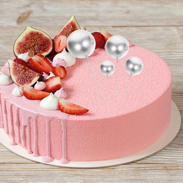 20 stk. kagepynt kagepynt cupcake toppers sølv skum runde kugleformede kreative enkle bagepynt
