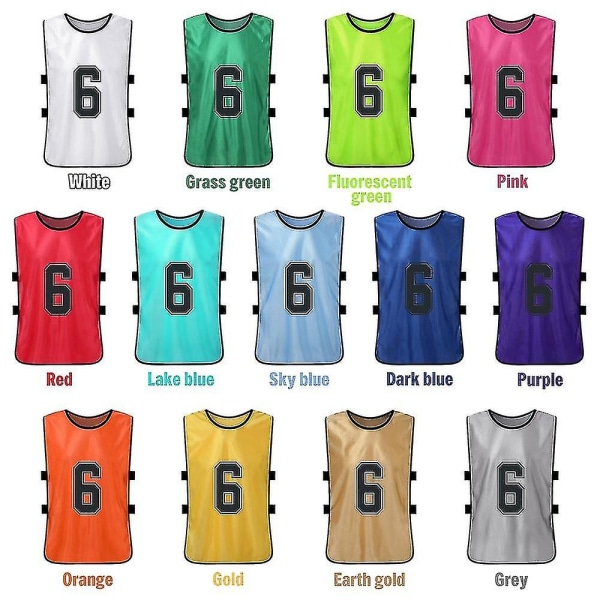 White 12-piece Adult Soccer Training Numbered Vest Expansion Activities Vest B-yuhao