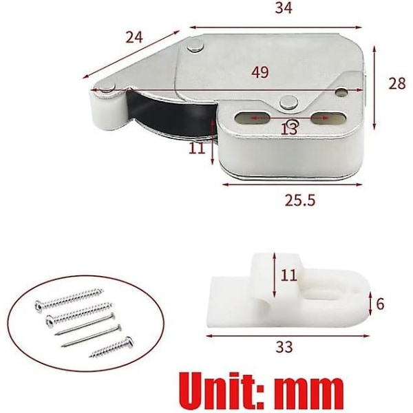 Mini Fjederlåse, 6 stk. Mini Automatisk Fjederlås, Fjederlåse