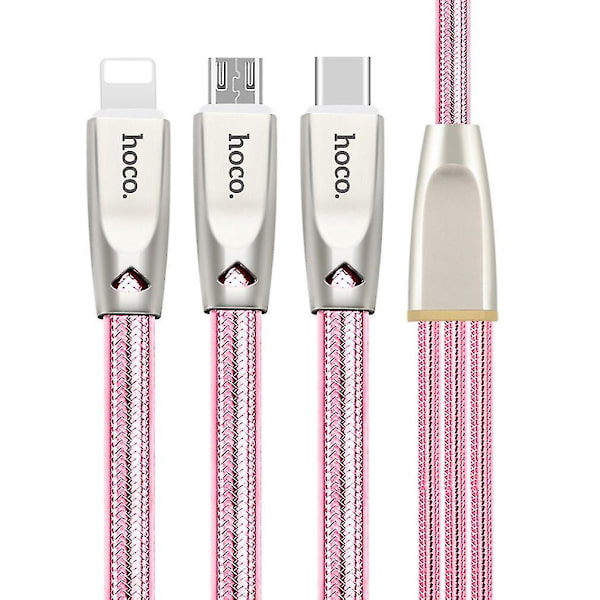 Hoco U9 3-i-1 Jelly Stickad Laddningskabel USB 3.0 TypeC MicroUSB