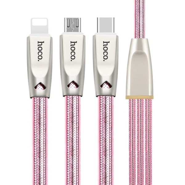 Hoco U9 3-in-1 Jelly-neulottu latauskaapeli USB 3.0 TypeC MicroUSB