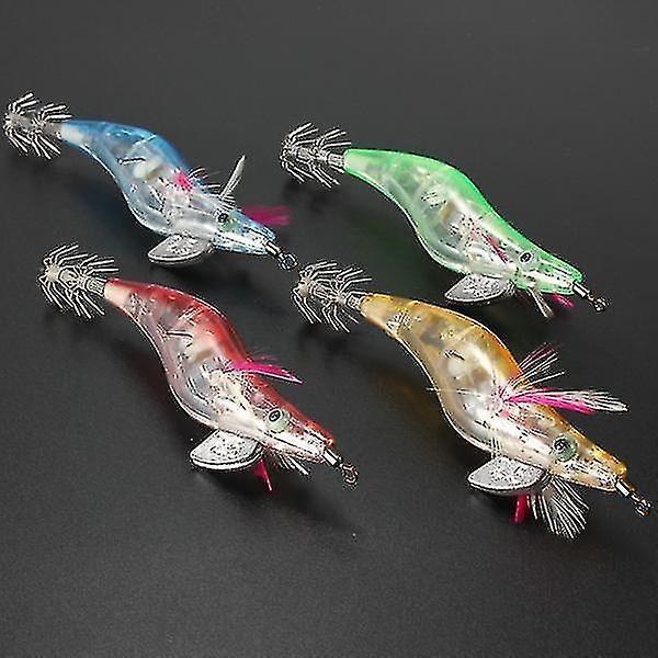 4 stk 10cm 18g Multi Color Reke Blinkende Led Agnskrok Liten Blekksprut Jigg Fiske Agnsnelle