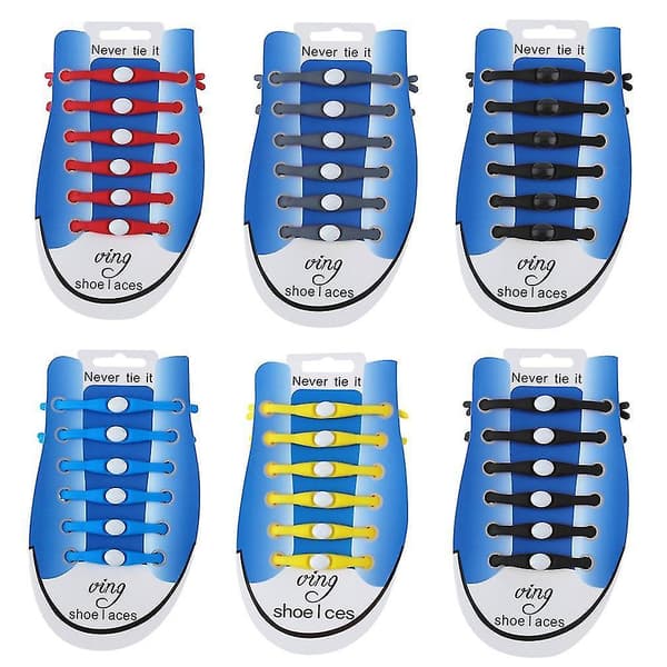1 Set 12 st Creative Snörfria Skosnören Silikon Elastiska