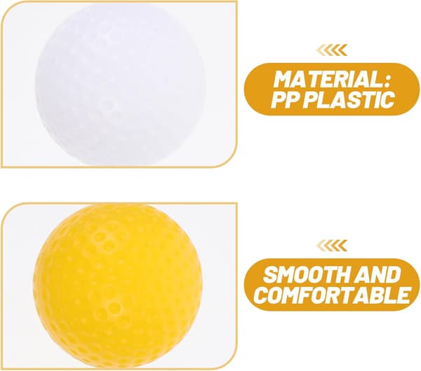 16 st ihåliga golfbollar i plast – 4 vita, 4 gula, 4 blå, 4 röda – slitstarka
