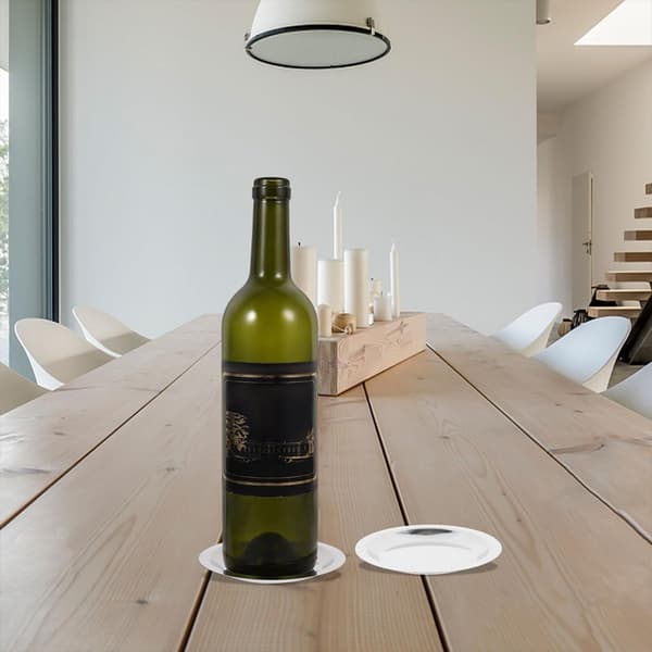 Vinflaskebrikke Rustfritt Stål Varmeisolasjon Elegant Sølv Vinpute Delikat Design