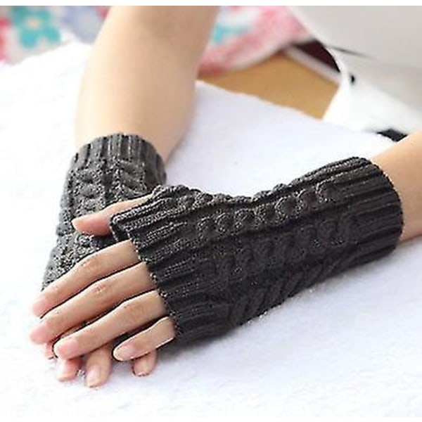 Women Stylish Hand Warmer Winter Gloves Arm Crochet Knitting Faux Wool Mitten Warm Fingerless Glove Twist Pattern Women Gloves