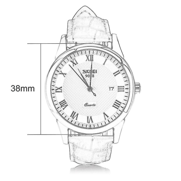9058 Skmei Waterproof Boutique Quartz Watch nahkaranneke
