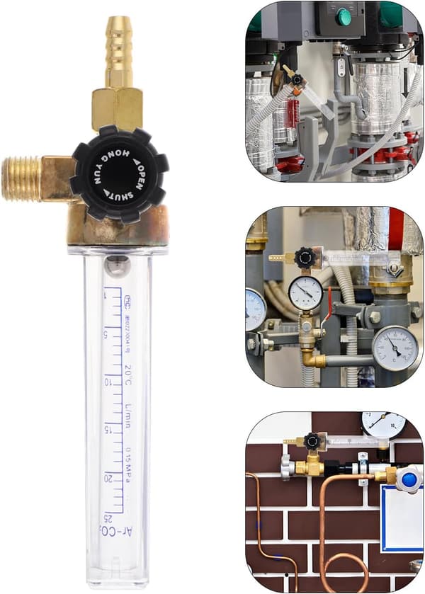 Industriell Co2 Argon Strømningsmåler Regulator med Ventil, Presisjons Gass Strømningskontrollmåler