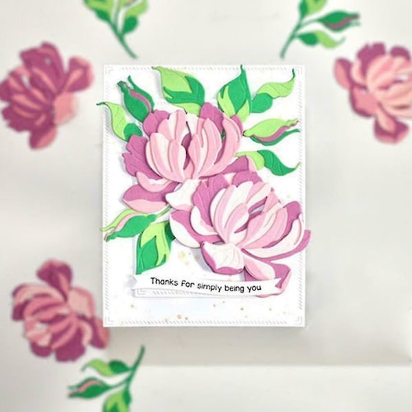 Blomsterpräglingsschabloner Metallstans för DIY-albumkort (1 st)