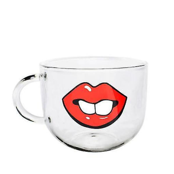500ml Glaskop med Kreativt Design til Kaffe, Mælk, Morgenmad - Morgenkopper