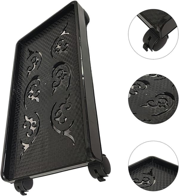 Computer Tower Stand med Hjul, Desktop PC Holder Gulvforhøjer 46x24.5x8cm Sort Pp