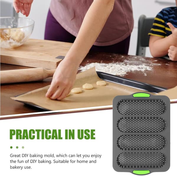 Non-Stick Silikone Brødform med 4 Gitre til DIY Brødbagning, Nem at Opbevare og Fleksibel Kagebageform
