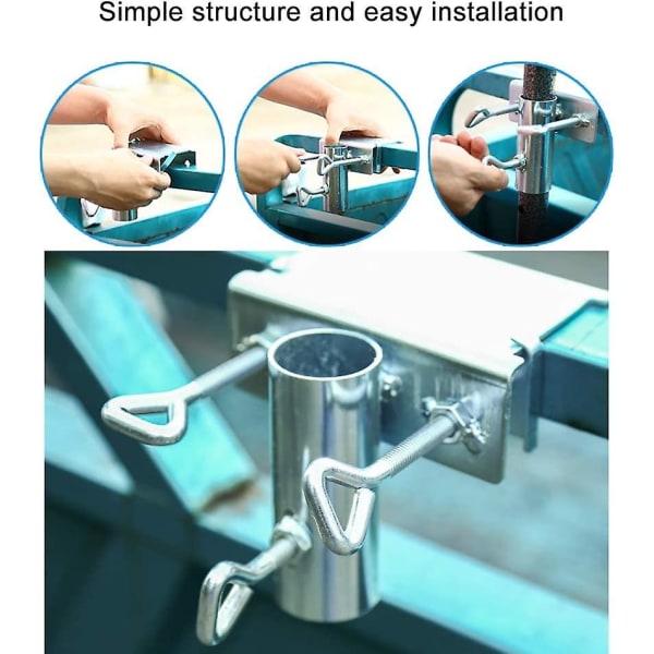 Parasollholder for rekkverk - Fastmontert hylle for parasollbase