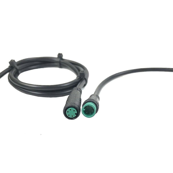Kabel Motor Forlængerkabel Han Til Hun 5 Pin For E-bike Kt / Bafang Display. (sort+grøn)(1 stk)