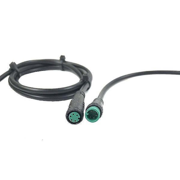 Kabelmotor Forlængerkabel Han til Hun 5-polet til E-cykel KT / Bafang Display. (sort+grøn)(1 stk)