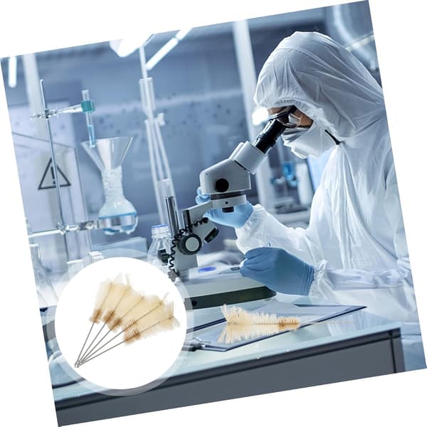 10 kpl nailoninen Erlenmeyer-pullon harja laboratoriopuhdistukseen, nailoninen kartiopullon harja laboratorioon pullonpuhdistukseen