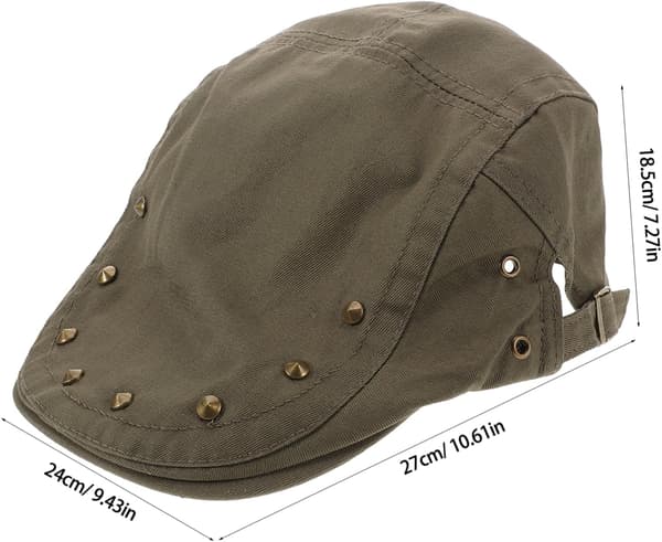 Solskjermhatt Dame Page Boy Cap Guttehatt Pustende Flat Cap for Kvinner Olivengrønn