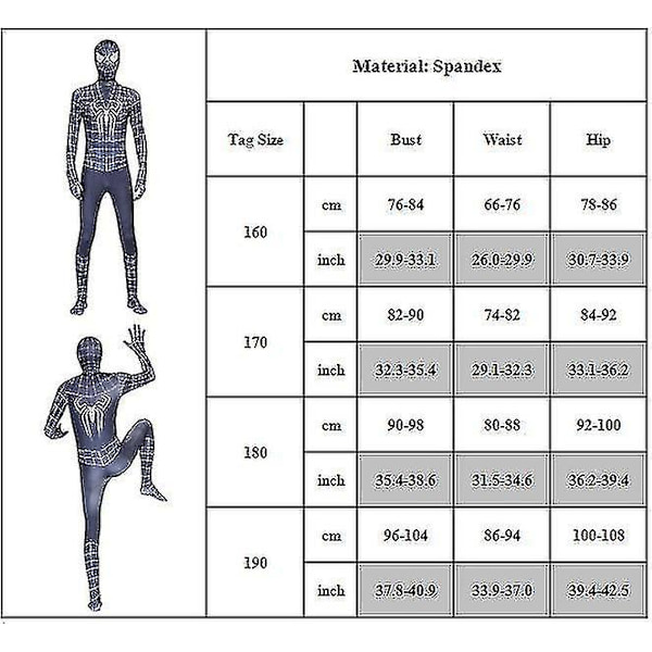 Heldrakt for menn, voksen, superhelt-rollespill, jumpsuit, fancy dress 180