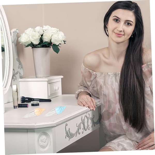 6 stk DIY Lip Gloss-tuber og leppepomadebeholdere Iskremsform påfyllbare kosmetikkflasker