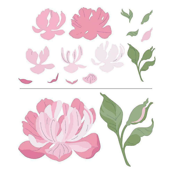Blomsterpräglingsschabloner Metallstans för DIY-albumkort (1 st)