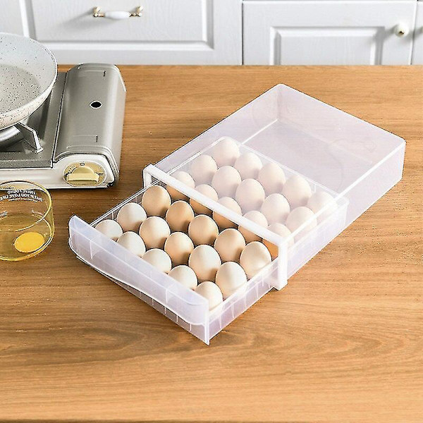 Eggboks for kjøleskap, plast, skuff