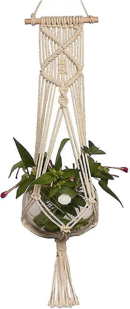 Macrame Växthängare Bomullsrep Planterare Inomhus Utomhus