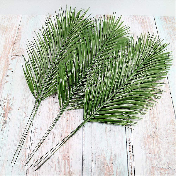 12 stk. Kunstige Palmblade Planter Faux Palmblade Tropiske Store Palmblade Grønt Plante Til (haoyi)-hyj